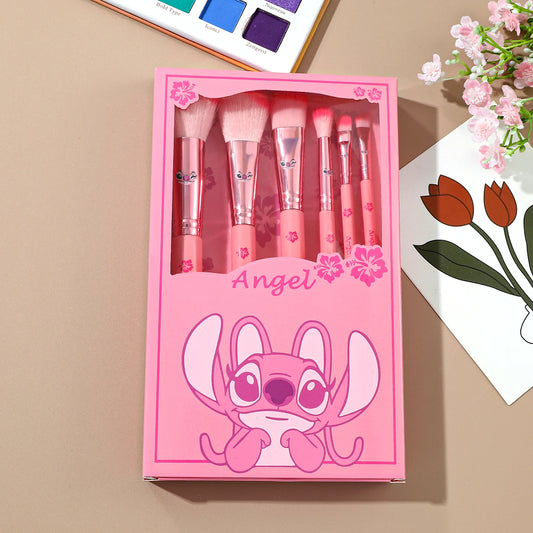 ✨ Set de 6 pinceaux roses Stitch trop mignons 💗🧸 – Pinceaux en bois pour fards à paupières 🎨, livré dans une jolie boîte cadeau 🎁 – Le choix parfait pour offrir ou se faire plaisir ! 🌟