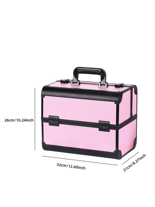 Malette de maquillage en alliage d’aluminium, idéale pour ranger les outils de pédicure. Boîte cosmétique portable avec poignée, parfaite pour organiser et transporter votre maquillage.