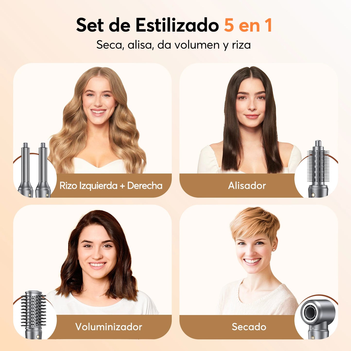 5-in-1 Hair Dryer 160000 rpm High-Speed Hair Styler for Quick Drying Multi Hair Styler with Automatic Air Curling Iron for women