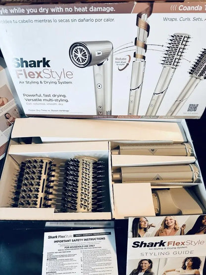 Sèche-cheveux et styler Shark FlexStyle HD430 💨✨ Système ionique négatif – brosse puissante & multi-styler avec boucleurs auto-enroulants pour un coiffage rapide et soyeux.