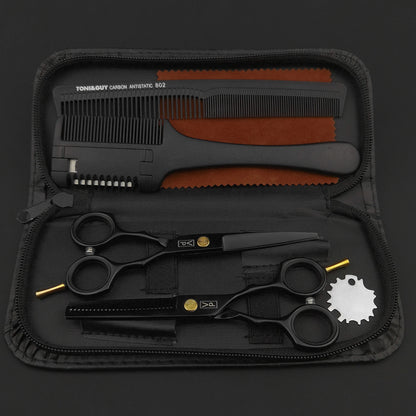 ✂️ Ensemble de ciseaux de coiffure professionnels 5,5" en acier inoxydable 440C — ciseaux de coupe et de désépaississement pour salon de coiffure