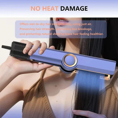 Lisseur 2 en 1 et multi styler avec sèche-cheveux 110000 rpm, brosse électrique lissante à flux d’air intuitif.