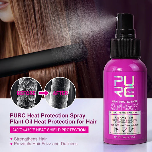 PURC Heat Protection Spray Smoothing Anti Frizz Dry Hair Scalp Treatment Hair Care Products for Women