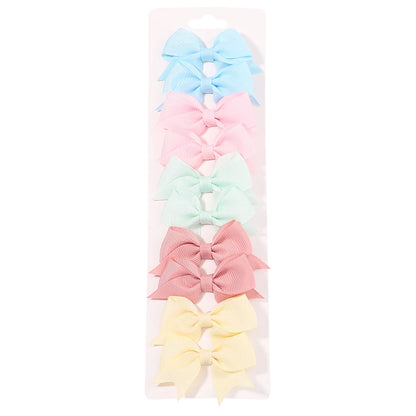 Lot de 10 pinces à cheveux nœuds unis pour filles – pinces faites à la main en ruban, accessoires de coiffure parfaits pour bébé et fêtes de Nouvel An.