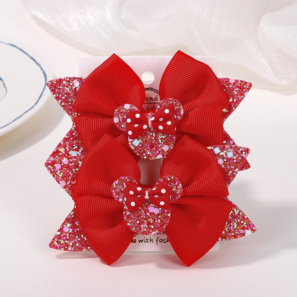 Lot de 2 pinces à cheveux nœud papillon de 10 cm pour petites filles 🎀 – Accessoire mignon à pois pour coiffure, fête ou quotidien.