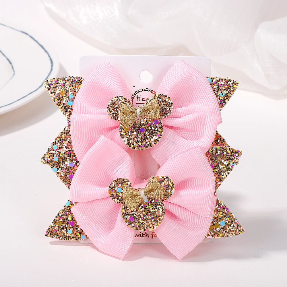 Lot de 2 pinces à cheveux nœud papillon de 10 cm pour petites filles 🎀 – Accessoire mignon à pois pour coiffure, fête ou quotidien.