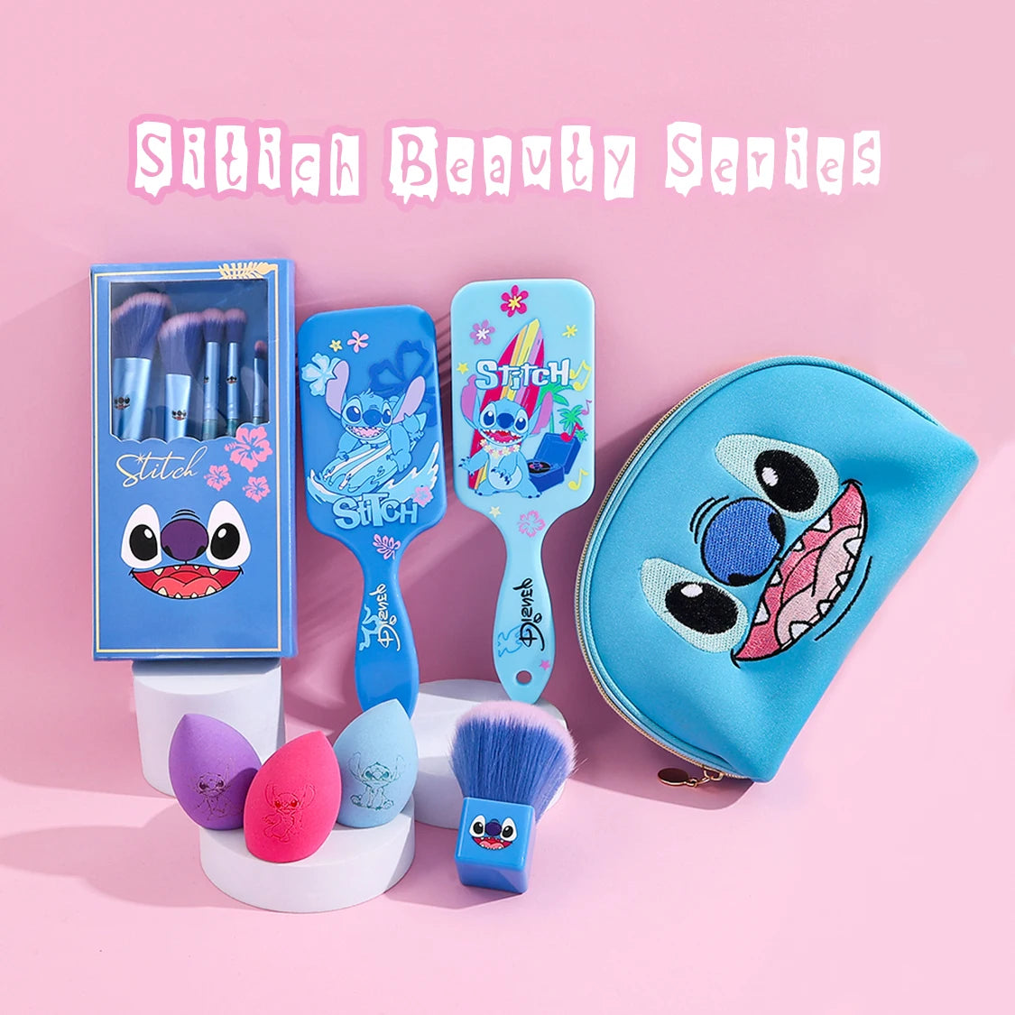 🌈✨ Set de pinceaux maquillage Stitch cartoon, outils de beauté créatifs parfaits pour les filles 🎀 — idéal pour anniversaires 🎉 et cadeaux de fêtes 🎁