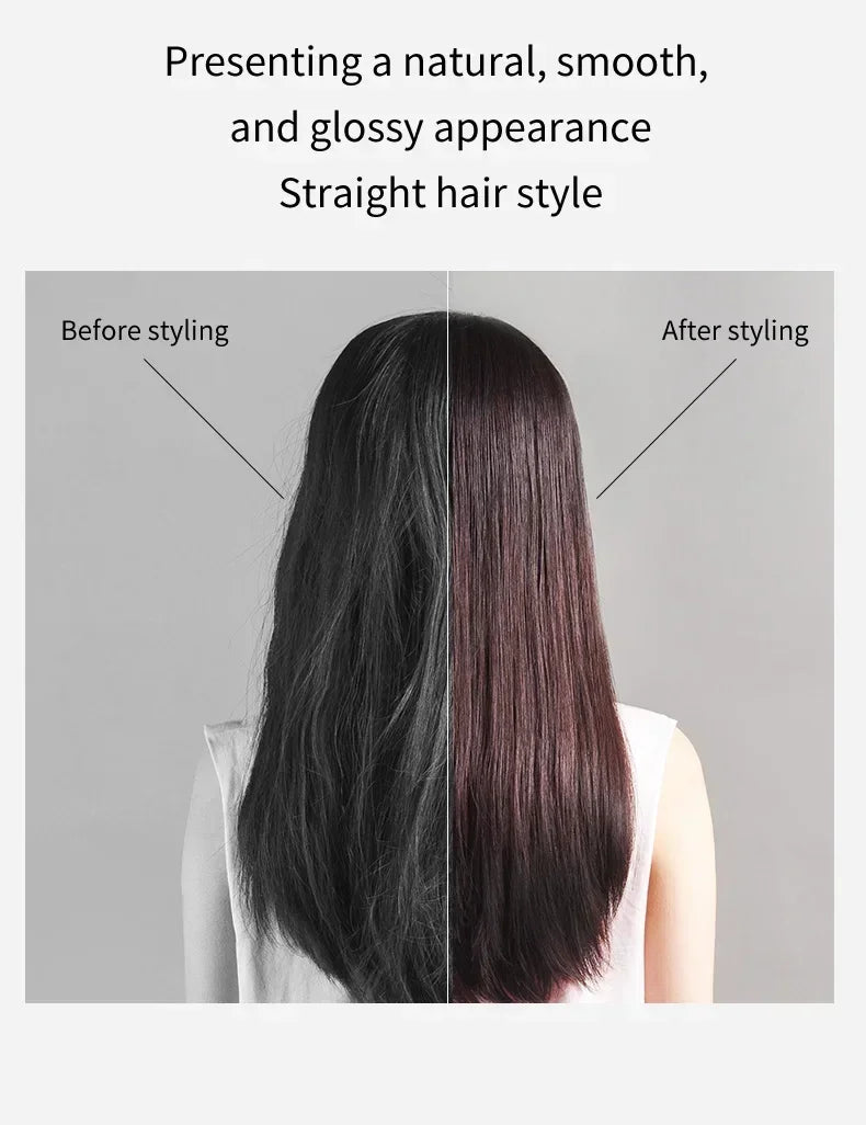 Super lisseur 2-en-1 à air froid/chaud avec écran LCD – appareil combinant lisseur et sèche-cheveux, doté d’ions pour un coiffage lisse et soigné.