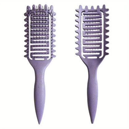 Brosse coiffante spéciale boucles – Brosse creuse à poils de sanglier pour démêler, définir et structurer les boucles. Peigne idéal pour cheveux emmêlés et outils de mise en forme des boucles.