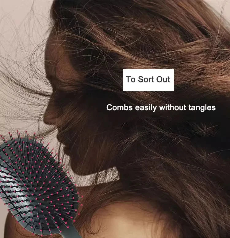 Nouvelle brosse à cheveux pour femmes 👩‍🦱✨ Brosse à coussin d’air pour massage du cuir chevelu, idéale pour démêler les cheveux mouillés ou bouclés 💆‍♀️ Parfaite pour le coiffage et le lissage en salon ou à la maison 💖