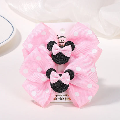 Lot de 2 pinces à cheveux nœud papillon de 10 cm pour petites filles 🎀 – Accessoire mignon à pois pour coiffure, fête ou quotidien.