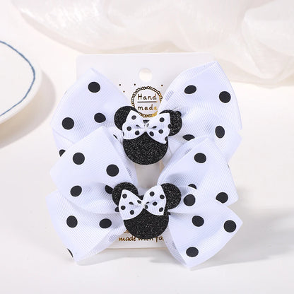 Lot de 2 pinces à cheveux nœud papillon de 10 cm pour petites filles 🎀 – Accessoire mignon à pois pour coiffure, fête ou quotidien.