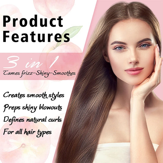 Spray Thermoprotecteur & Crème Coiffante — Protection Chaleur et UV, Soin Styling pour Cheveux Lisses et Bouclés