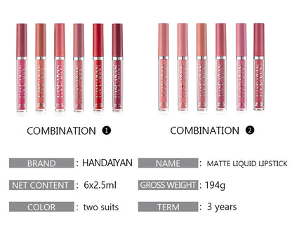 💄 Coffret HANDAIYAN – 6 Rouges à Lèvres Mat Longue Tenue 💋
Couleur intense, anti-transfert et résistante toute la journée ✨