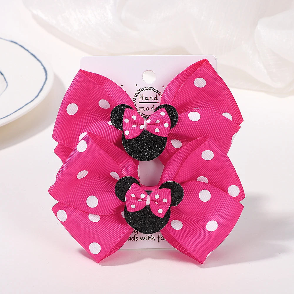 Lot de 2 pinces à cheveux nœud papillon de 10 cm pour petites filles 🎀 – Accessoire mignon à pois pour coiffure, fête ou quotidien.