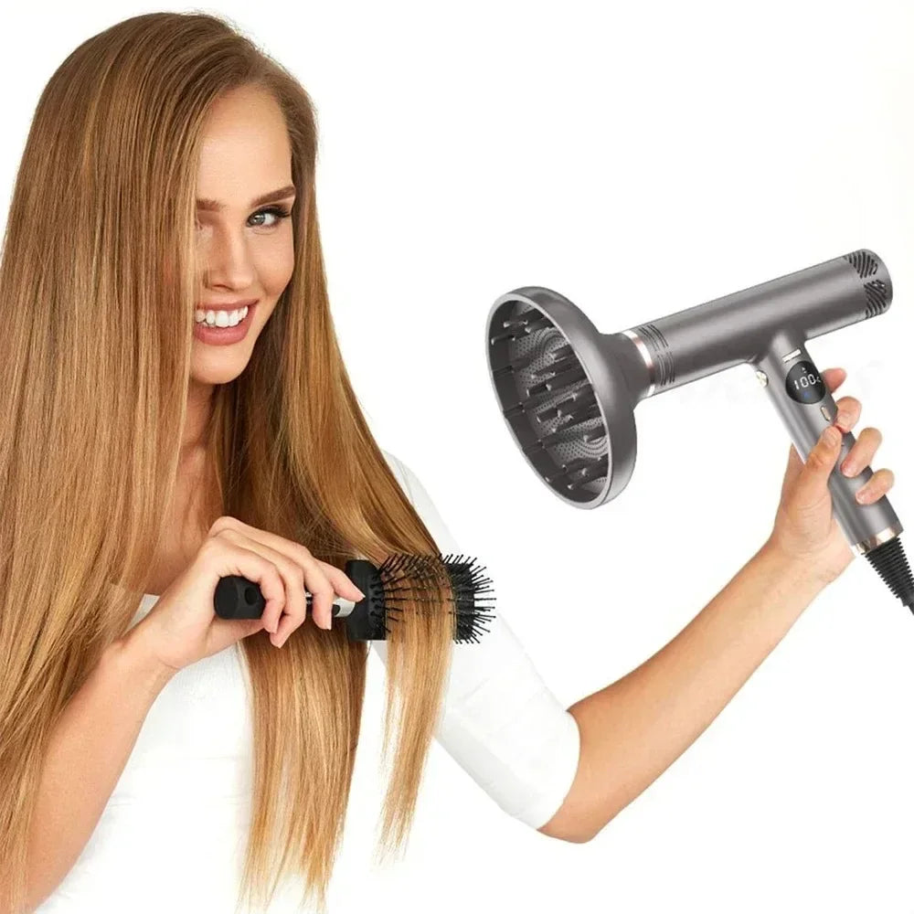 Professional Hair Dryer 10000RPM High Speed LCD Display Powerful Wind Air Temperature Control Negative Ion Styling Tools