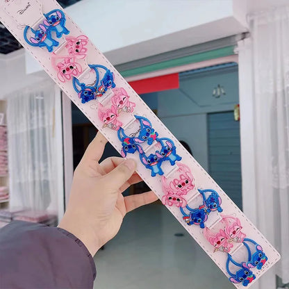 1/5/10 pcs Bandeaux cheveux Disney Lilo & Stitch 🎀 – Élastiques et pinces à cheveux kawaii en forme de Stitch 🩵 Accessoires mignons pour filles, parfaits comme cadeau ou jouet !