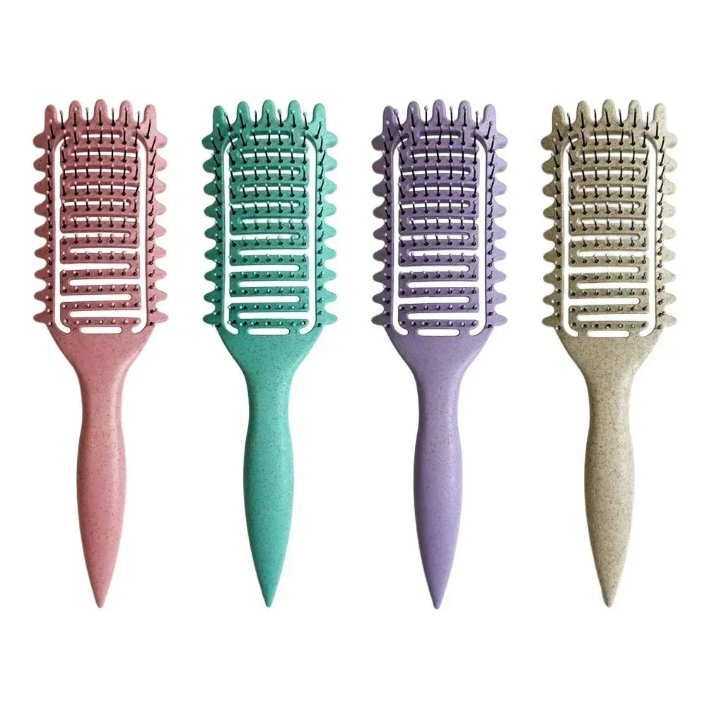 Brosse coiffante spéciale boucles – Brosse creuse à poils de sanglier pour démêler, définir et structurer les boucles. Peigne idéal pour cheveux emmêlés et outils de mise en forme des boucles.