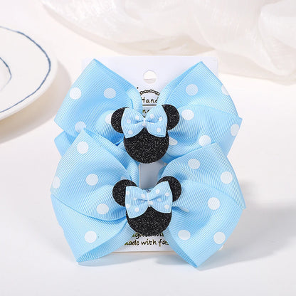 Lot de 2 pinces à cheveux nœud papillon de 10 cm pour petites filles 🎀 – Accessoire mignon à pois pour coiffure, fête ou quotidien.