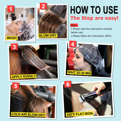 PURC Crème Lissante pour Cheveux Bouclés – Traitement à la Kératine Brésilienne Professionnel 12% à la Lavande, Soin Lissant et Nourrissant pour Salon