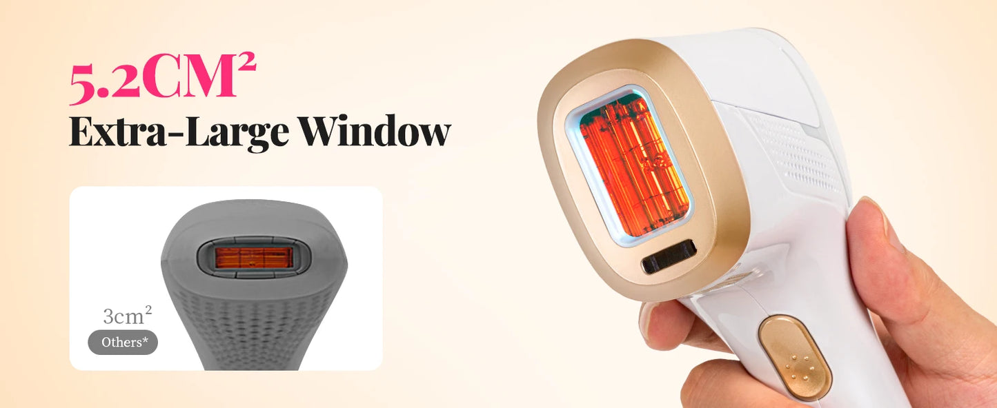 Épilateur IPL 990 000 flashs pour femmes  – épilation durable et indolore pour le corps, le bikini et le visage.