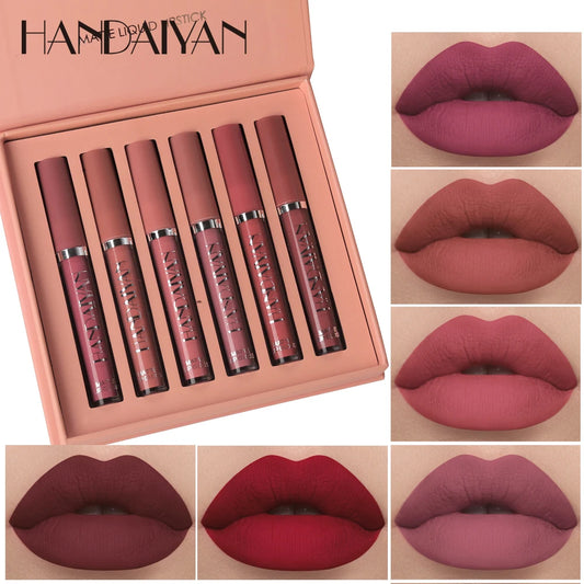 💄 Coffret HANDAIYAN – 6 Rouges à Lèvres Mat Longue Tenue 💋
Couleur intense, anti-transfert et résistante toute la journée ✨