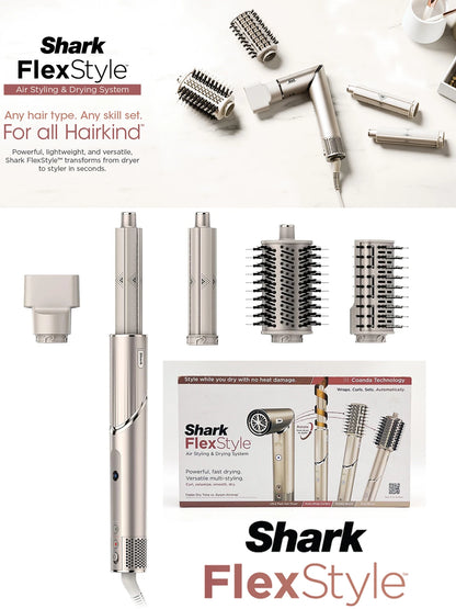 Sèche-cheveux et styler Shark FlexStyle HD430 💨✨ Système ionique négatif – brosse puissante & multi-styler avec boucleurs auto-enroulants pour un coiffage rapide et soyeux.