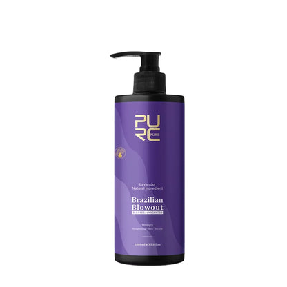 PURC Crème Lissante pour Cheveux Bouclés – Traitement à la Kératine Brésilienne Professionnel 12% à la Lavande, Soin Lissant et Nourrissant pour Salon