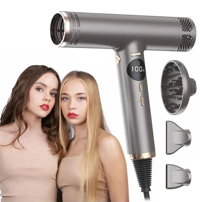 Professional Hair Dryer 10000RPM High Speed LCD Display Powerful Wind Air Temperature Control Negative Ion Styling Tools