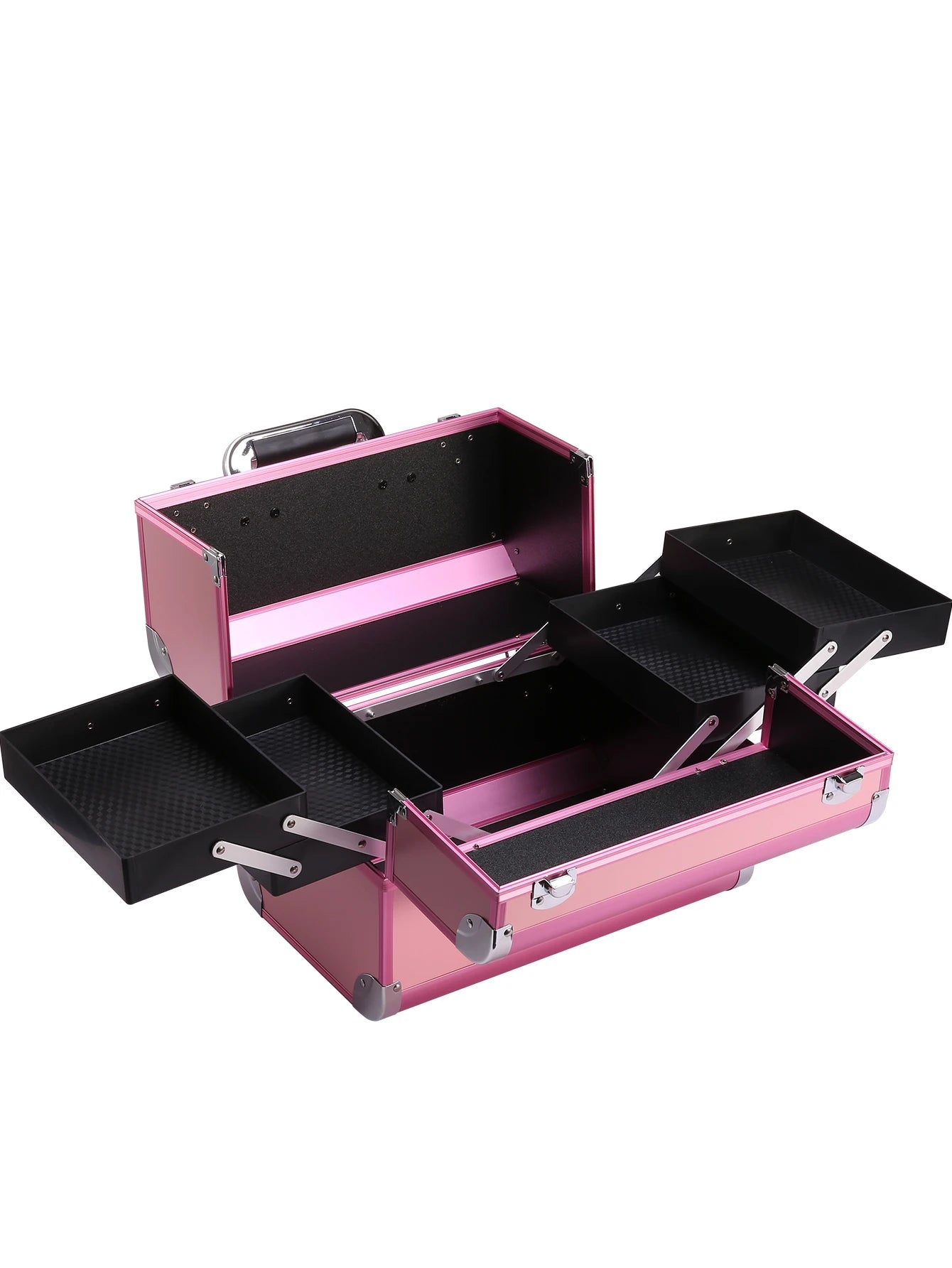 Malette de maquillage en alliage d’aluminium, idéale pour ranger les outils de pédicure. Boîte cosmétique portable avec poignée, parfaite pour organiser et transporter votre maquillage.