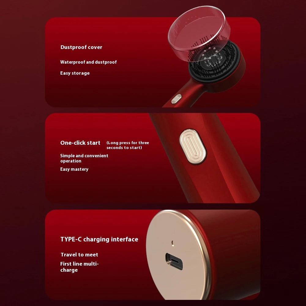 Brosse Électrique de Repousse Capillaire avec Lumière Infrarouge – Appareil de Massage du Cuir Chevelu par Acupression, Anti-Chute de Cheveux et Peigne Massant Stimulateur