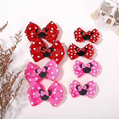 Lot de 2 pinces à cheveux nœud papillon de 10 cm pour petites filles 🎀 – Accessoire mignon à pois pour coiffure, fête ou quotidien.
