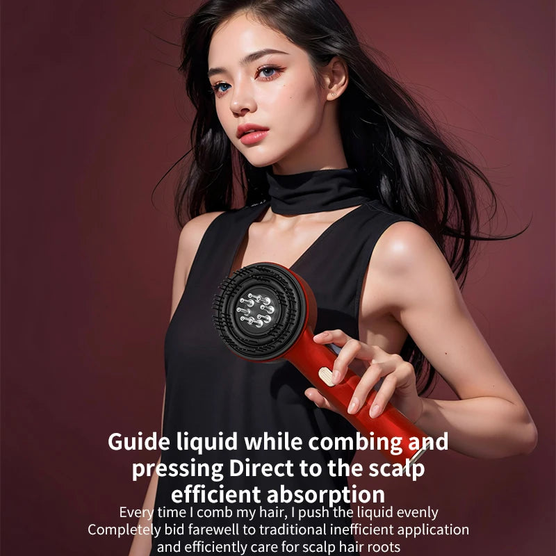 Brosse Électrique de Repousse Capillaire avec Lumière Infrarouge – Appareil de Massage du Cuir Chevelu par Acupression, Anti-Chute de Cheveux et Peigne Massant Stimulateur