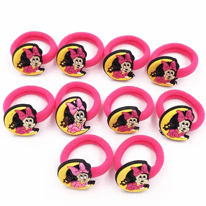 🎀 Lot de 10 pinces à cheveux Disney Mickey & Minnie 🎀 Pinces en PVC avec nœud à pois, style cartoon. Accessoires adorables pour filles — parfaits pour offrir ou compléter une tenue ! 💖