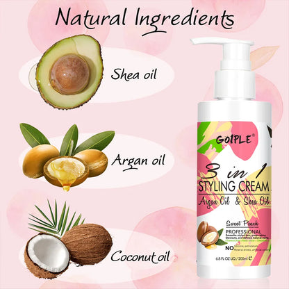 Spray Thermoprotecteur & Crème Coiffante — Protection Chaleur et UV, Soin Styling pour Cheveux Lisses et Bouclés