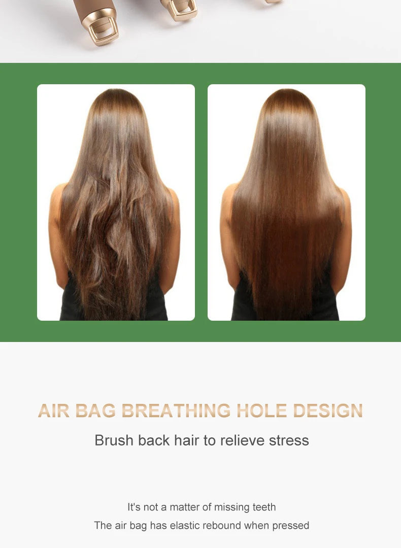 Brosse à cheveux CALIYI à coussin d’air 💆‍♀️ Brosse de massage du cuir chevelu – Démêlante, antistatique et idéale pour le salon ou le SPA ✨ Forme ovale et ronde, parfaite pour un coiffage doux et sans frisottis 💖