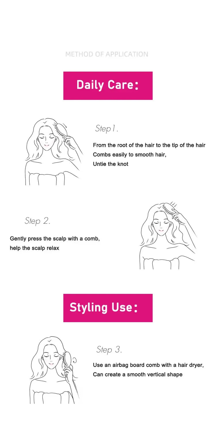 Nouvelle brosse à cheveux pour femmes 👩‍🦱✨ Brosse à coussin d’air pour massage du cuir chevelu, idéale pour démêler les cheveux mouillés ou bouclés 💆‍♀️ Parfaite pour le coiffage et le lissage en salon ou à la maison 💖