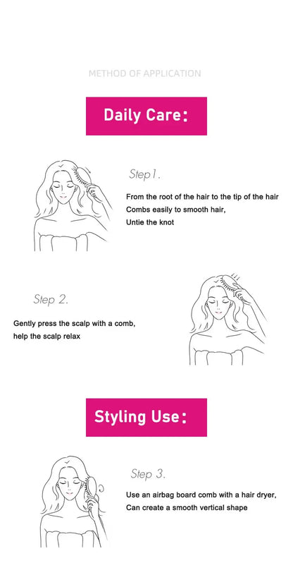 Nouvelle brosse à cheveux pour femmes 👩‍🦱✨ Brosse à coussin d’air pour massage du cuir chevelu, idéale pour démêler les cheveux mouillés ou bouclés 💆‍♀️ Parfaite pour le coiffage et le lissage en salon ou à la maison 💖