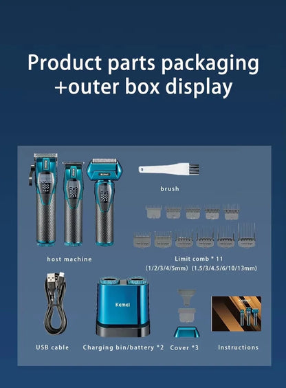 Tondeuse Kemei Professionnelle – Tondeuse rechargeable pour cheveux et barbe 0 mm, sans fil, modèle KM-8559