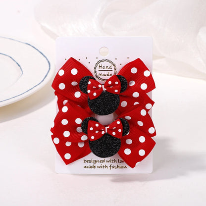 Lot de 2 pinces à cheveux nœud papillon de 10 cm pour petites filles 🎀 – Accessoire mignon à pois pour coiffure, fête ou quotidien.