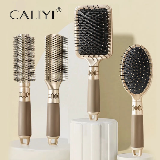 Brosse à cheveux CALIYI à coussin d’air 💆‍♀️ Brosse de massage du cuir chevelu – Démêlante, antistatique et idéale pour le salon ou le SPA ✨ Forme ovale et ronde, parfaite pour un coiffage doux et sans frisottis 💖