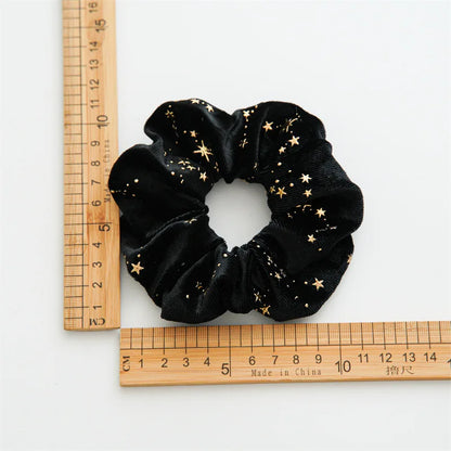 Chouchous en velours YHJ avec étoiles ✨ – Élastiques pour cheveux femme et fille, bandeaux élégants pour queue de cheval, accessoire de mode hiver.