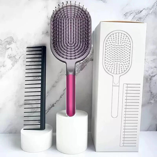 Nouvelle brosse à cheveux pour femmes 👩‍🦱✨ Brosse à coussin d’air pour massage du cuir chevelu, idéale pour démêler les cheveux mouillés ou bouclés 💆‍♀️ Parfaite pour le coiffage et le lissage en salon ou à la maison 💖