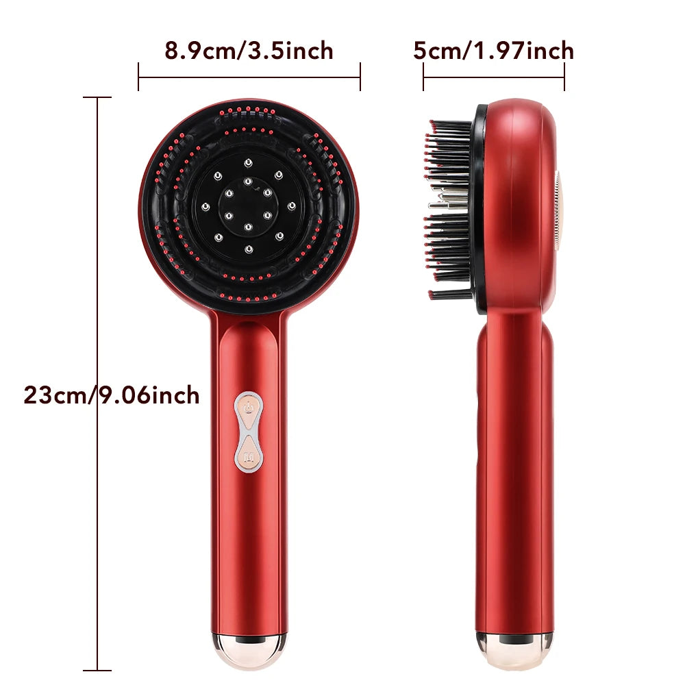Brosse Électrique de Repousse Capillaire avec Lumière Infrarouge – Appareil de Massage du Cuir Chevelu par Acupression, Anti-Chute de Cheveux et Peigne Massant Stimulateur