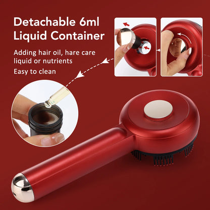 Brosse Électrique de Repousse Capillaire avec Lumière Infrarouge – Appareil de Massage du Cuir Chevelu par Acupression, Anti-Chute de Cheveux et Peigne Massant Stimulateur