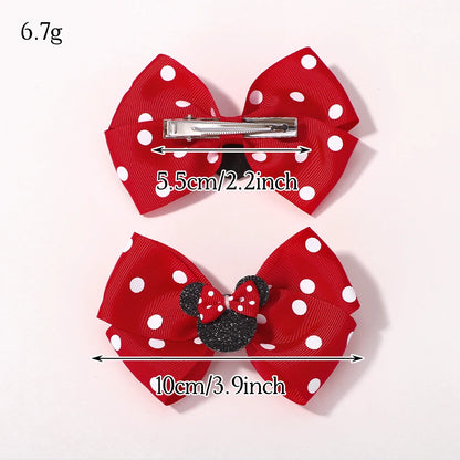 Lot de 2 pinces à cheveux nœud papillon de 10 cm pour petites filles 🎀 – Accessoire mignon à pois pour coiffure, fête ou quotidien.