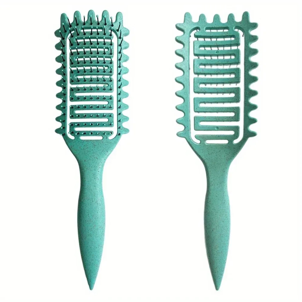 Brosse coiffante spéciale boucles – Brosse creuse à poils de sanglier pour démêler, définir et structurer les boucles. Peigne idéal pour cheveux emmêlés et outils de mise en forme des boucles.
