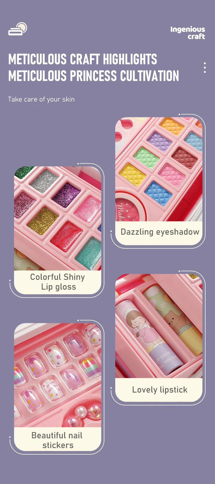 Kit maquillage enfants 49 pcs 👧💄 Maquillage lavable + malette 🎀✨ Parfait cadeau d’anniversaire 🎁