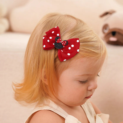 Lot de 2 pinces à cheveux nœud papillon de 10 cm pour petites filles 🎀 – Accessoire mignon à pois pour coiffure, fête ou quotidien.