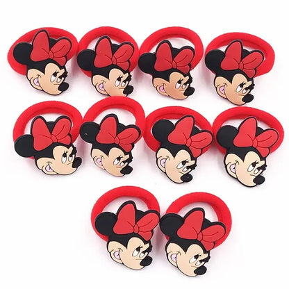 🎀 Lot de 10 pinces à cheveux Disney Mickey & Minnie 🎀 Pinces en PVC avec nœud à pois, style cartoon. Accessoires adorables pour filles — parfaits pour offrir ou compléter une tenue ! 💖